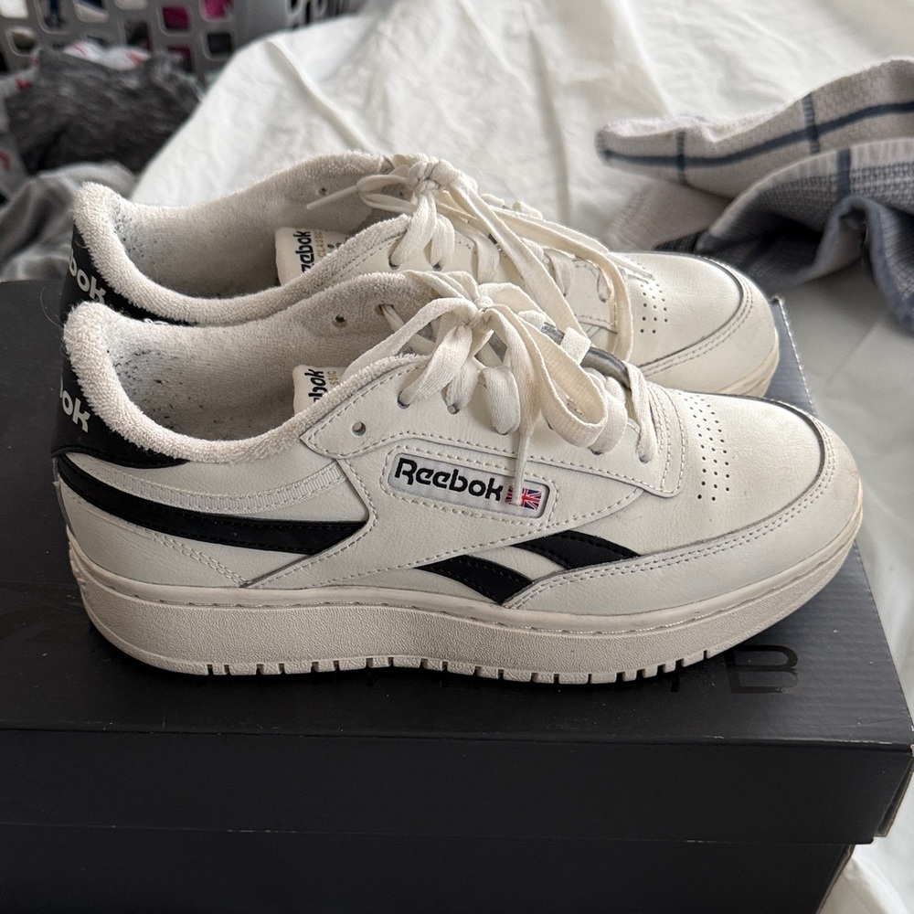Reebok Classic White and Black Shoes